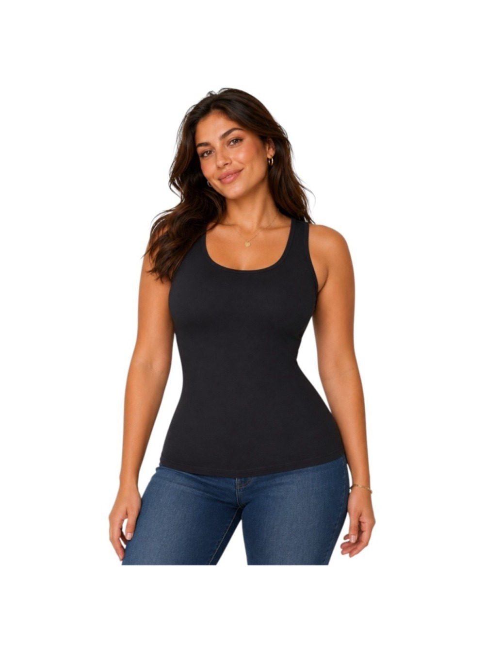Maidenform Black Comfort Devotion Tank Top 2XL Seamless Smoothing NWT